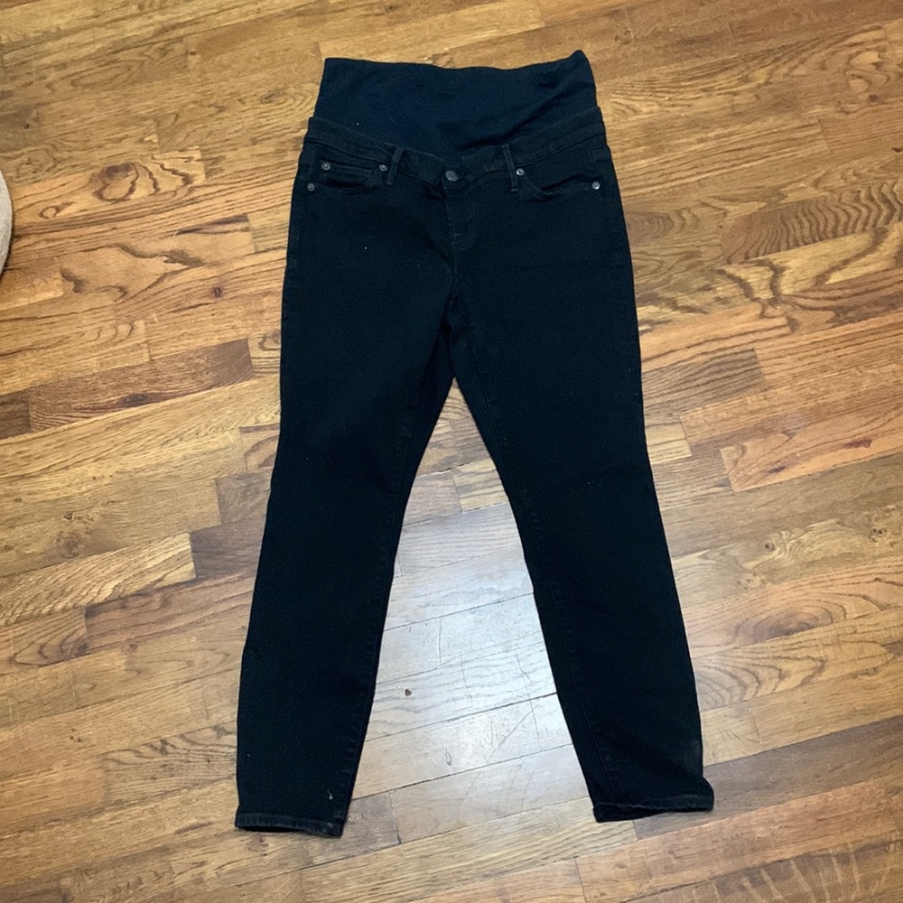 Black Gap Maternity Jeans- half panel. 30/10 short